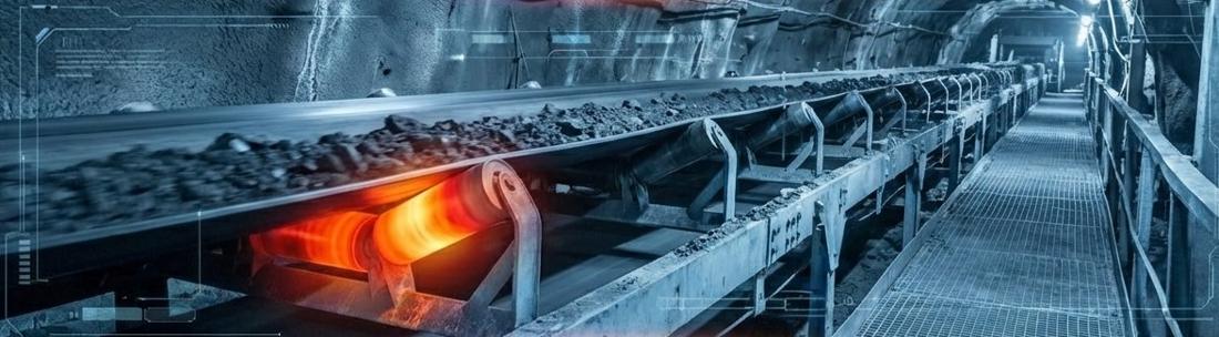 Correa transportadora con rodillo sobrecalentado