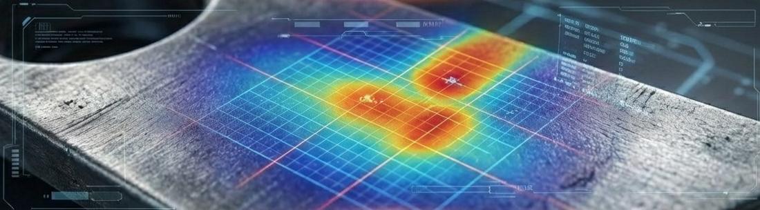 Mapa de calor sobre una lámina de material